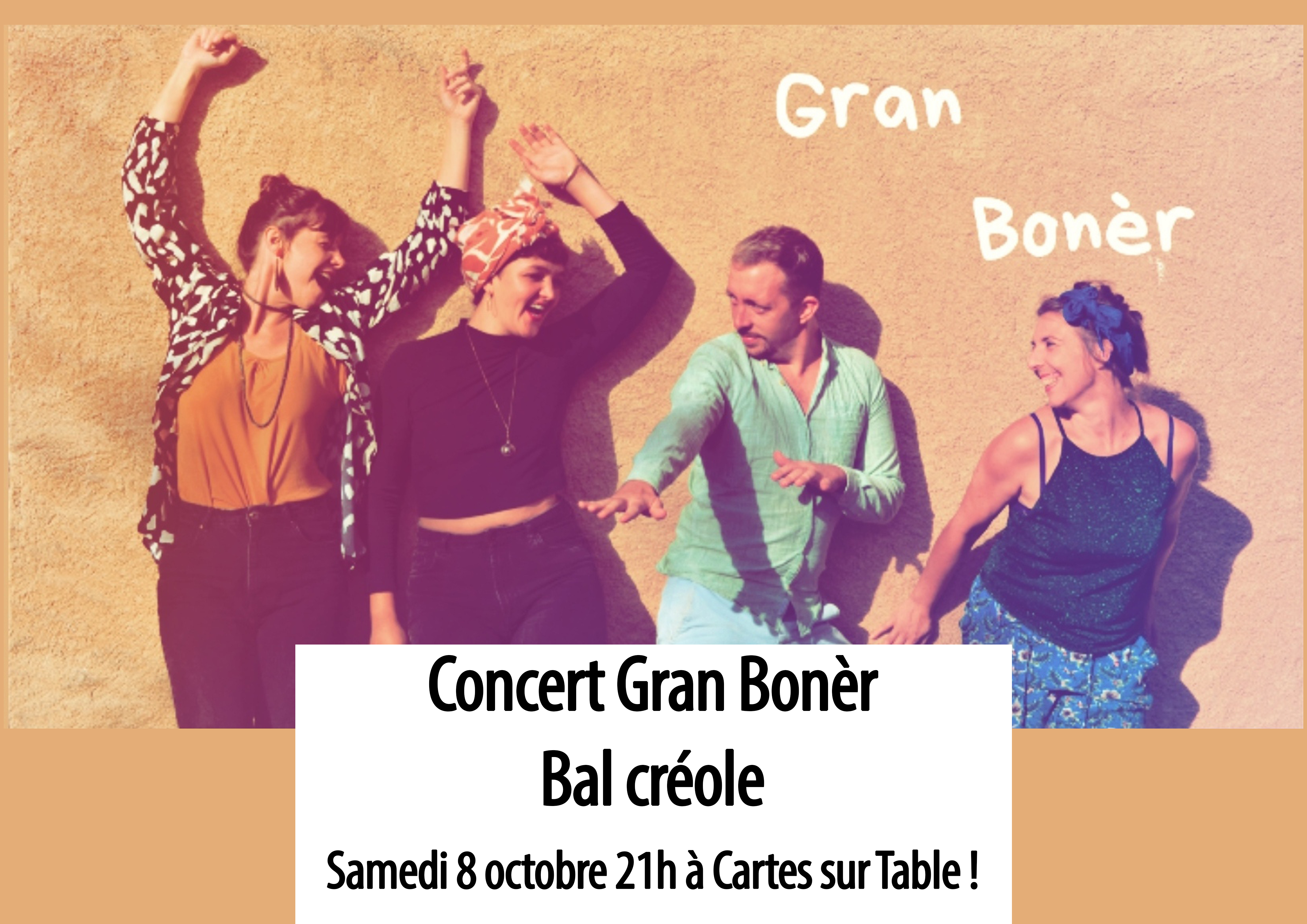 affiche gran boner Concert - Gran Bonèr à Cartes sur Table (Musique)